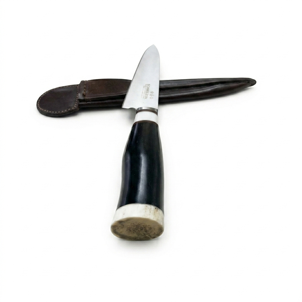 Knife With Blade Of Schmieden In 14cm Shapped Leather - Image 2